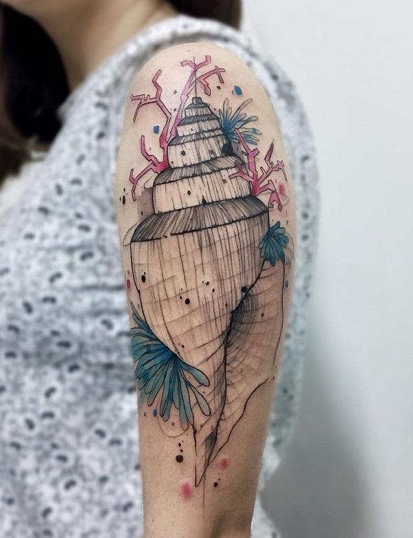 nautilus shell tattoo tattooartists inked tattoos flowertattoo  Shell  tattoos Ink tattoo Tattoos