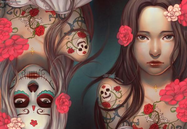 Dia De Los Muertos Day Of The Dead by Qinni