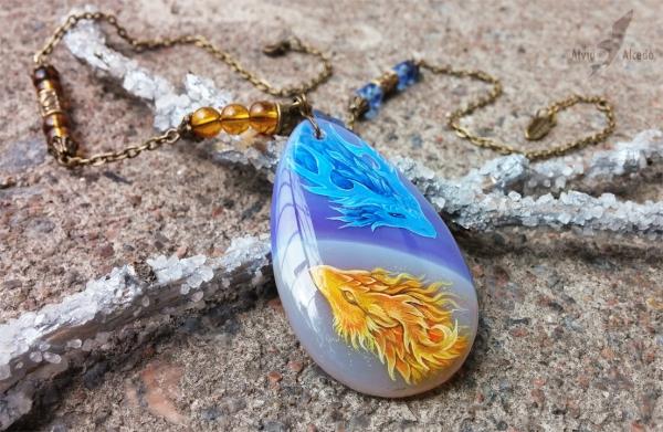 Fire & Ice Dragon Necklace by Alvia Alcedo