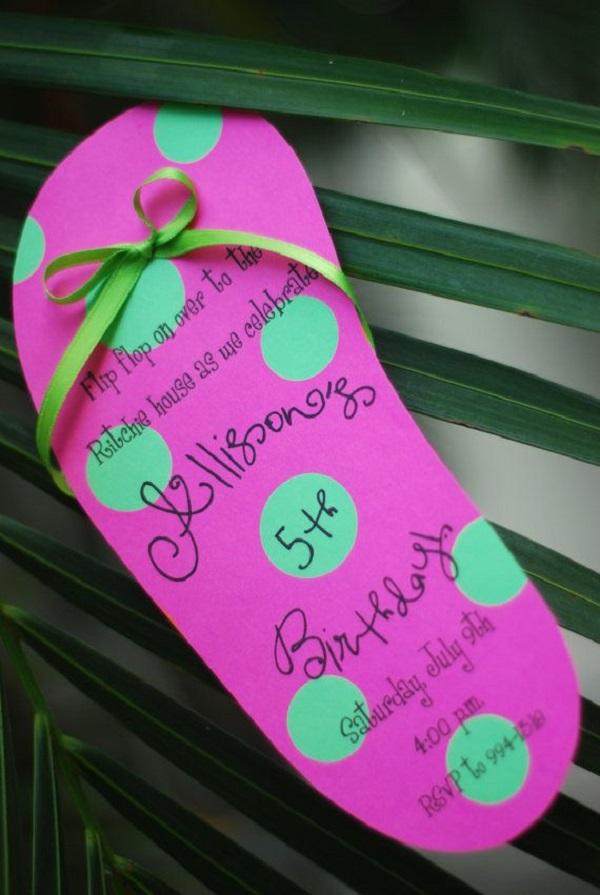 Summer Birthday Party For Girls_DIY Flipflop Invitation
