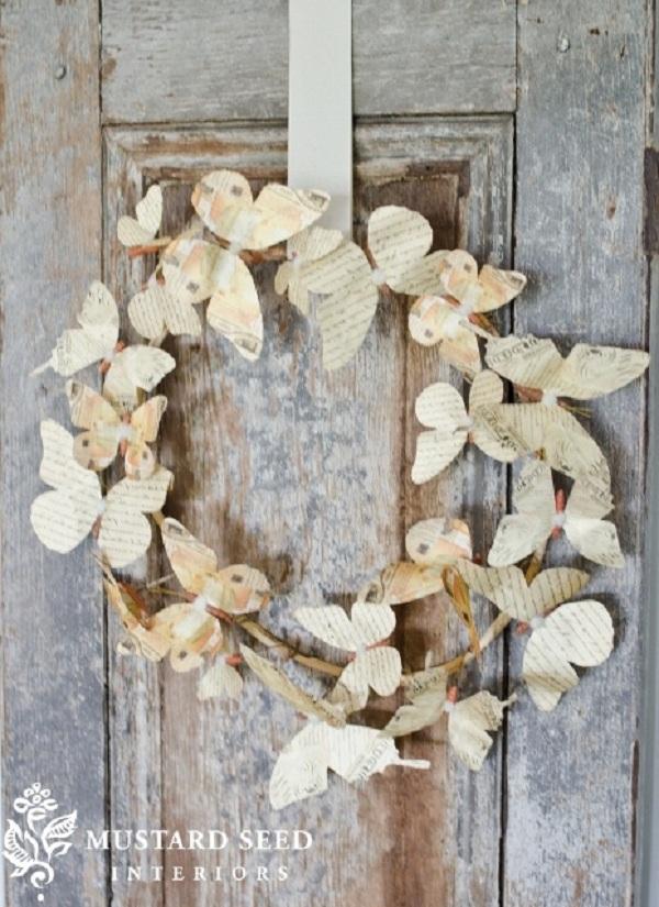 butterfly wreath wall deco