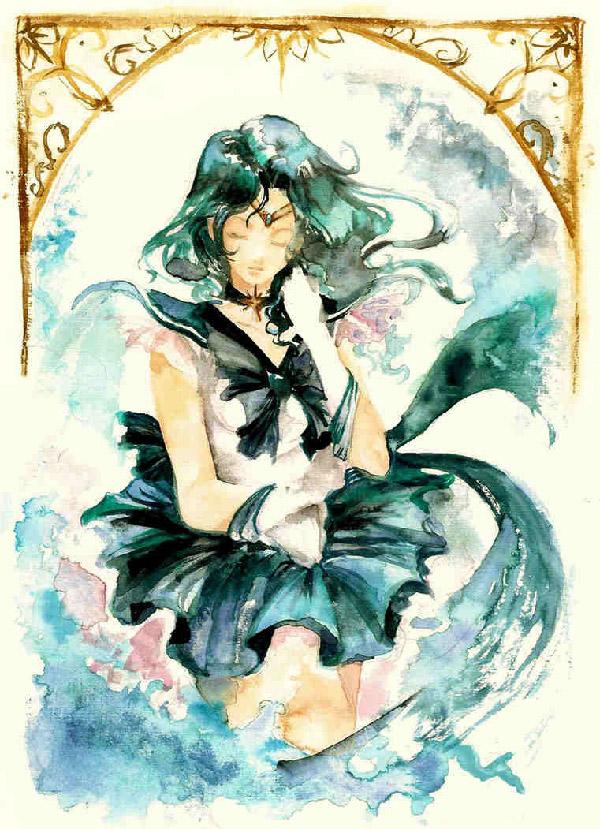 Washed out and playing with the shades of green. An awesome piece by Spelarminlind.Green is what represents Sailor Neptune and having all these shades come together to create her is simply amazing.