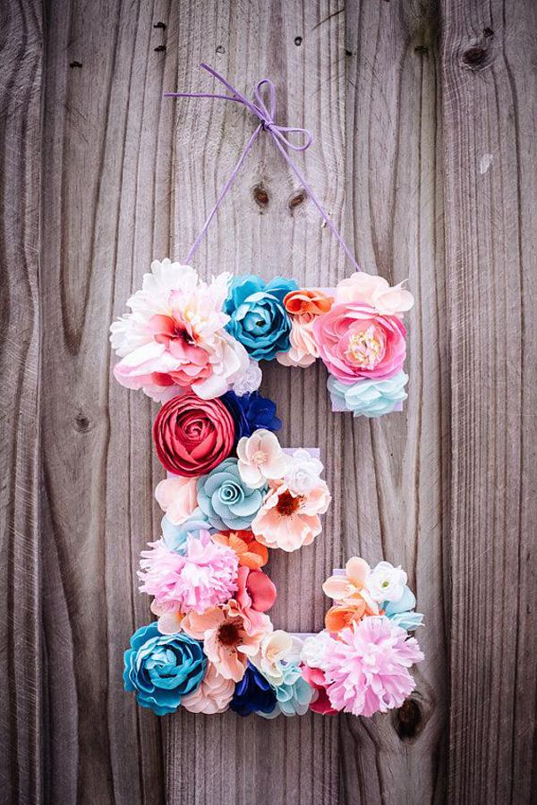 DIY floral  letter