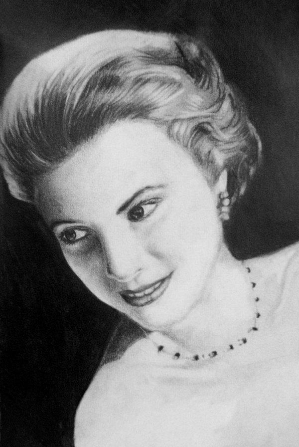 GRACE KELLY A traditional drawing of the actress, Grace Kelly.