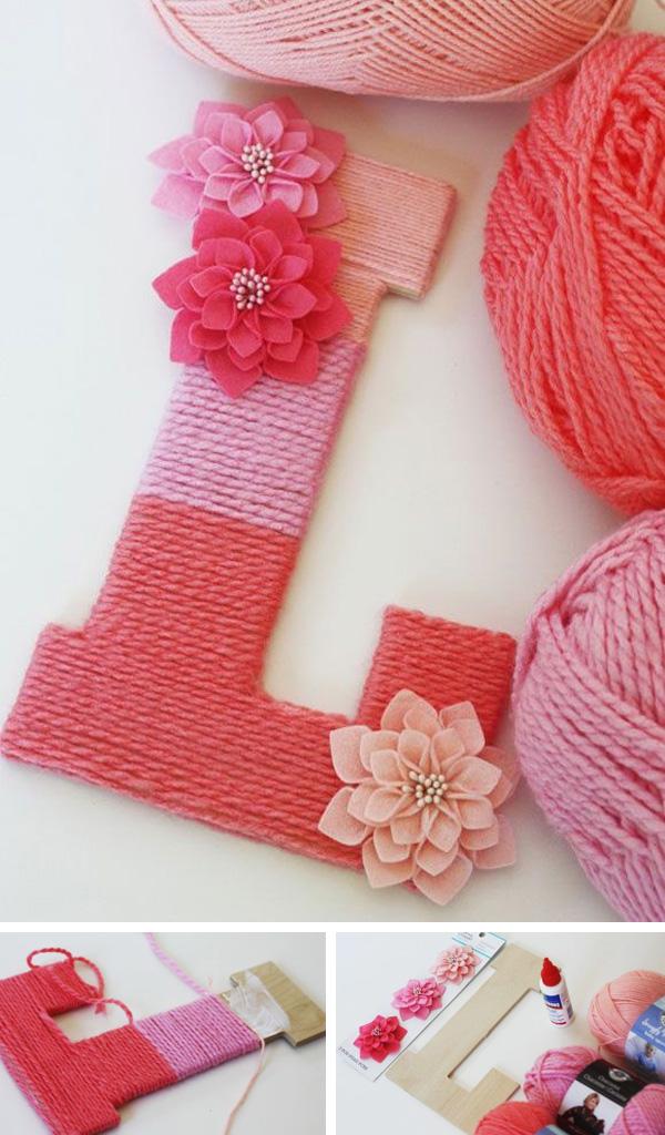 Make a Yarn Wrapped Ombre Monogrammed Letter