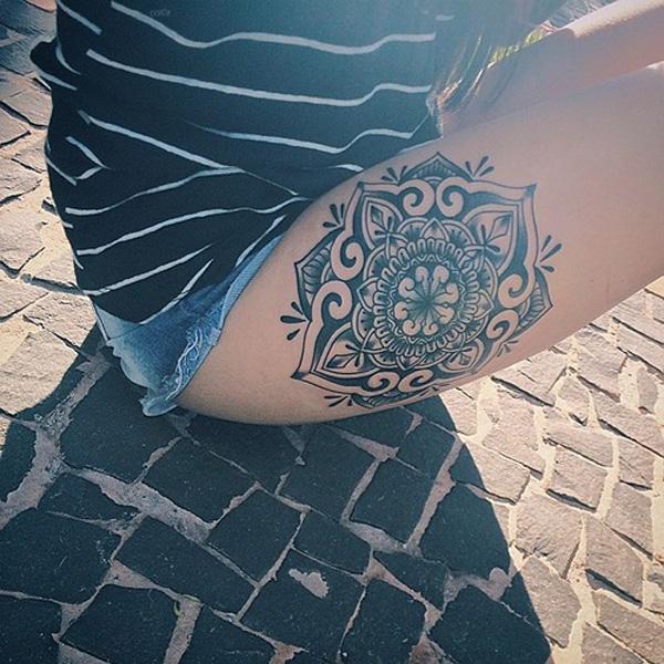 Mandala leg tattoo  By Skin Designz Ink  Facebook
