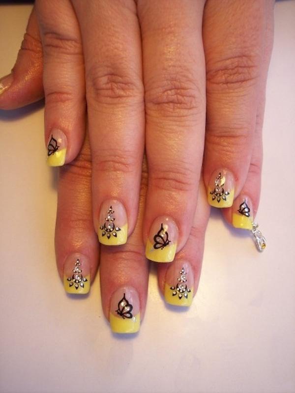 yellow nail designs