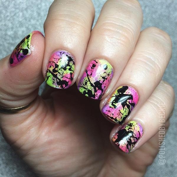 Abstract Water Marble Nail Art-26