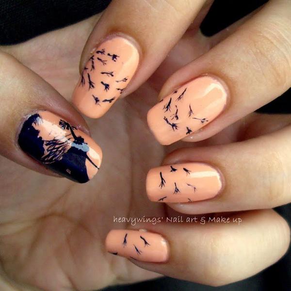 Dandelion nail art-12