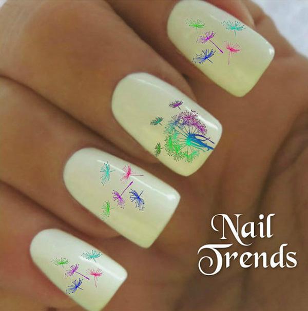 dandelion nail design