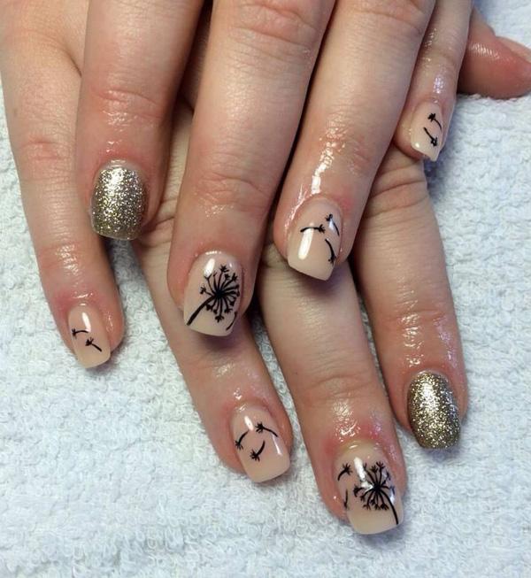 Dandelion nail art -5