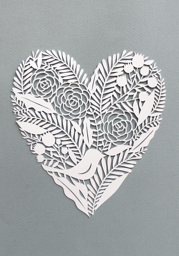 Heart paper cut