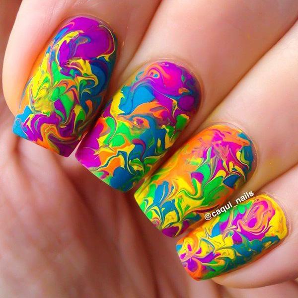 Hot Water Marble Nail Art-5