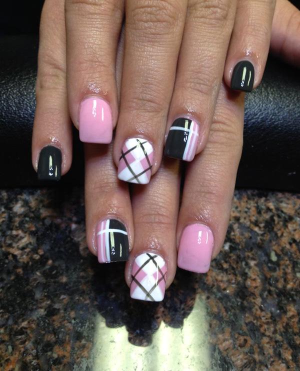 Cute Nail Designs Plaid : Check/plaid nail art with madam glam. - Instituto