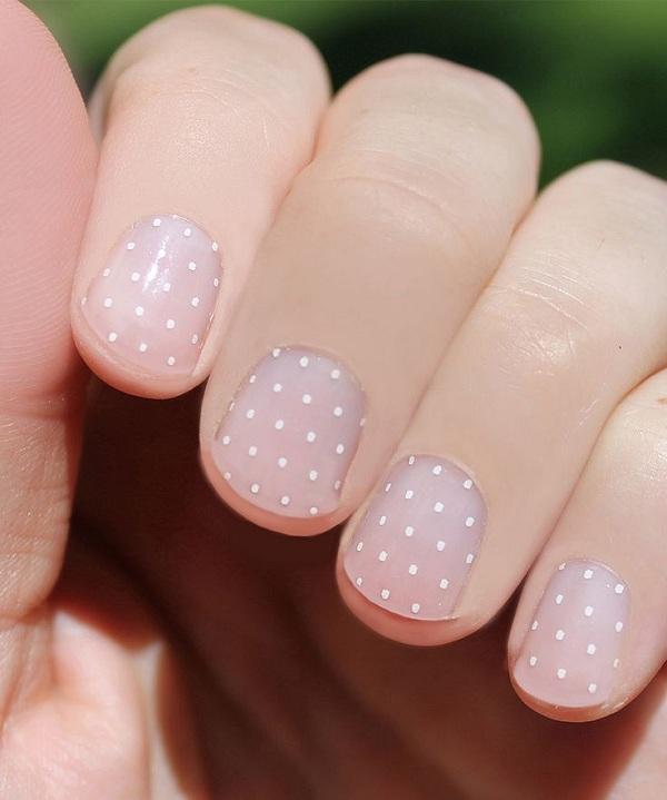 Swiss dots on nude nail background600
