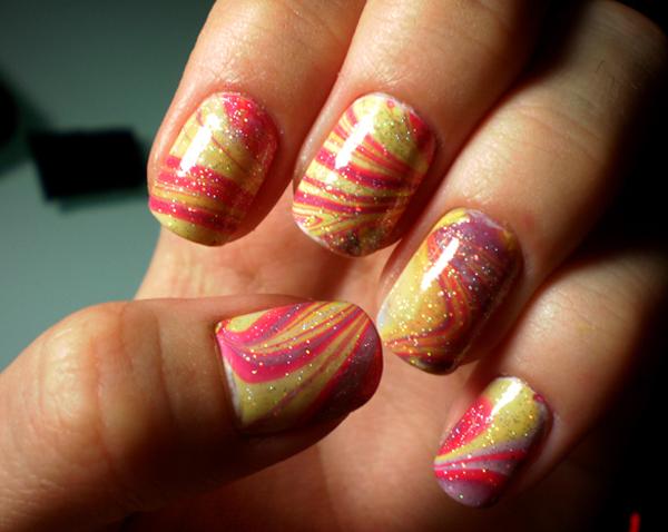 35 Water Marble Nail Art Designs