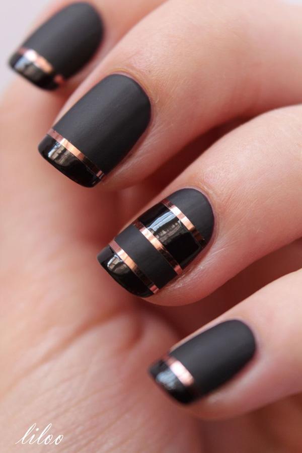 Black with gold stripe