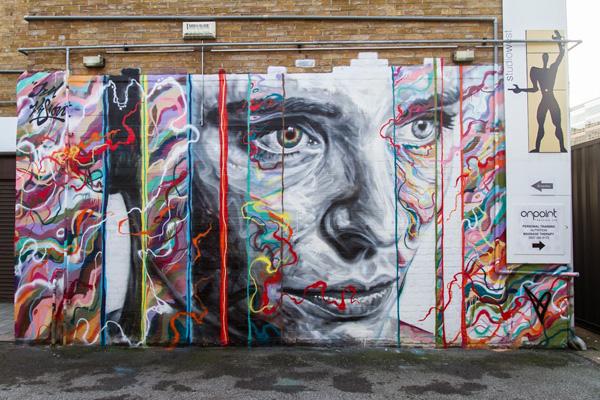 David Walker and Jim Vision collaborate on portrait in Shoreditch, London