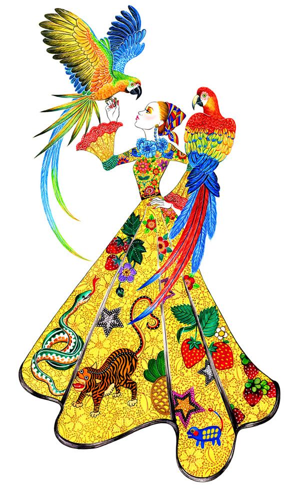 Macaw Lover, outfit inspired by Gucci Cruise 2016 collection