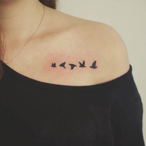 Vögel Schlüsselbein Tattoo-5