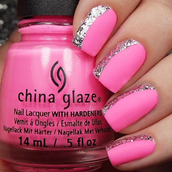 Nail Art - Coral and Hot Pink Ombre - LacquerExpression