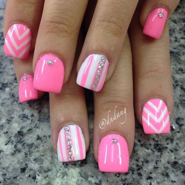 30 Playful Pink Nail Art Designs For Every Occasion : Light Pink Floral Tips