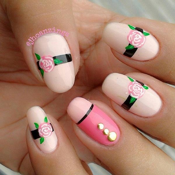 37 Cute Spring Nail Art Designs : Polka Dot Pink Nails