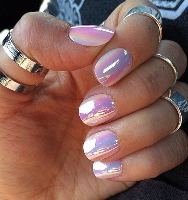 Purple watercolor nail art-7