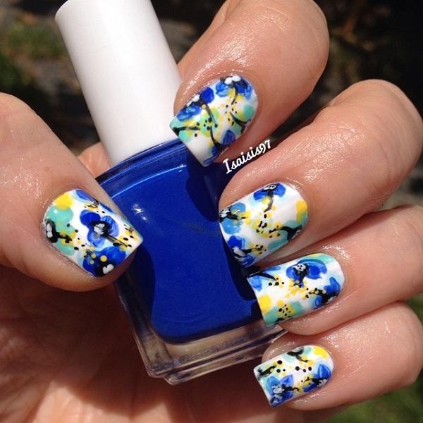 Watercolor nail art-10