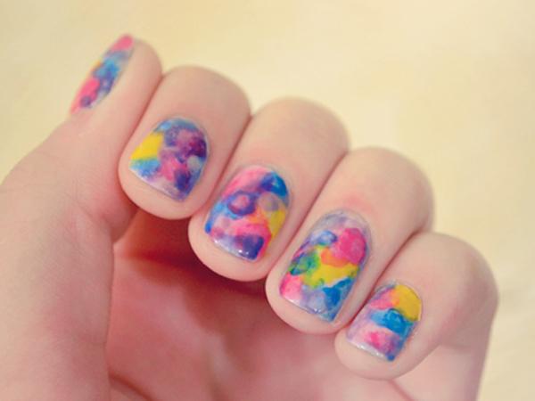 Watercolor nail art-14