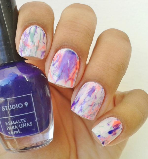 Watercolor nail art-15