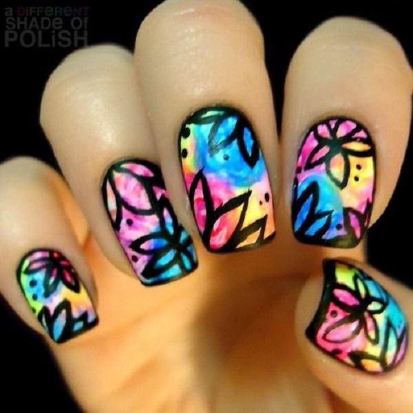 Watercolor nail art-16