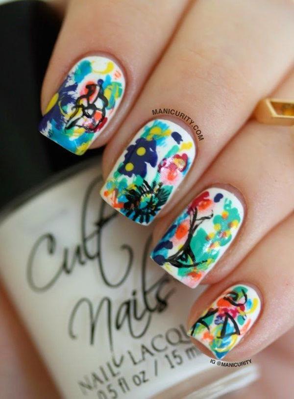 Watercolor nail art-18