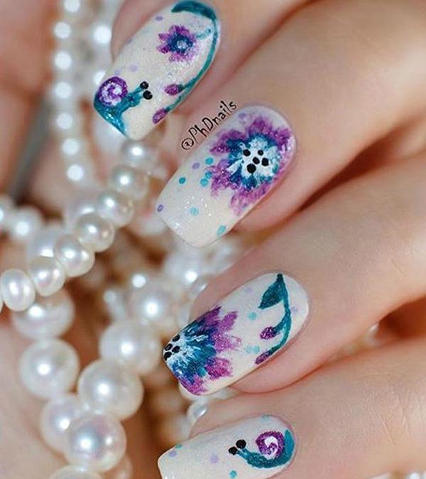 Watercolor nail art-19