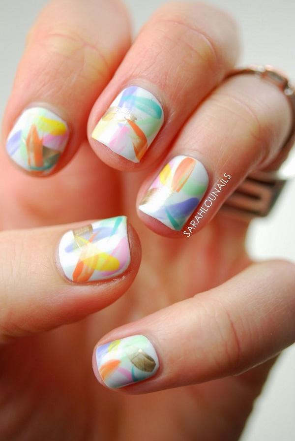 Watercolor nail art-22