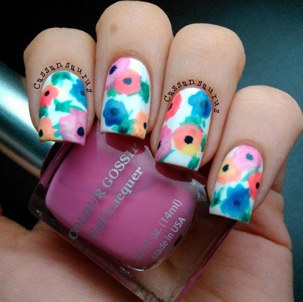 Watercolor nail art-23