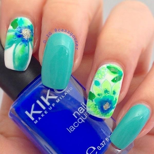Watercolor nail art-28