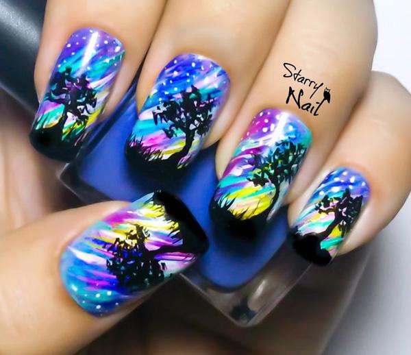 Watercolor nail art-37