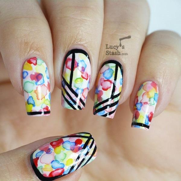 Watercolor nail art-4