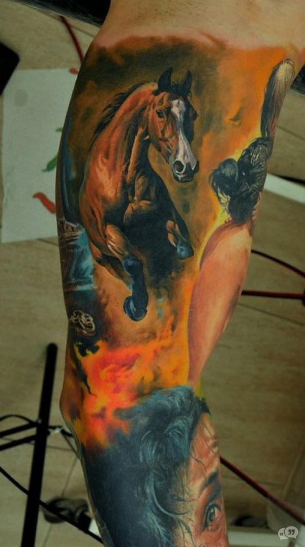 40 Awesome Horse Tattoos  Art and Design