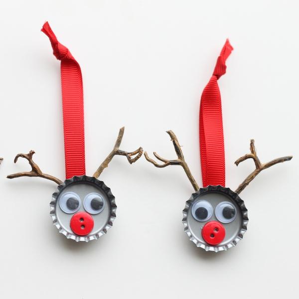 Bottle Cap Reindeer Kids Craft