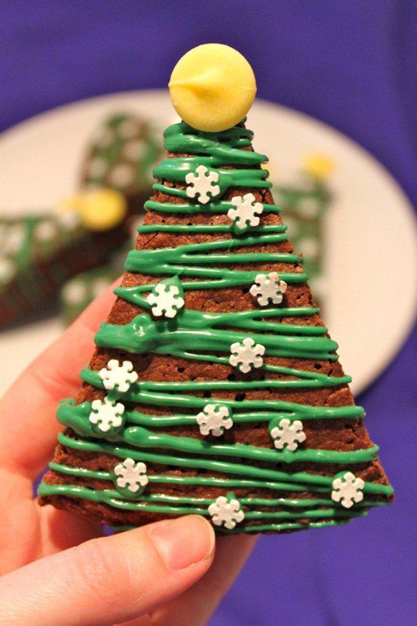 Christmas tree brownies