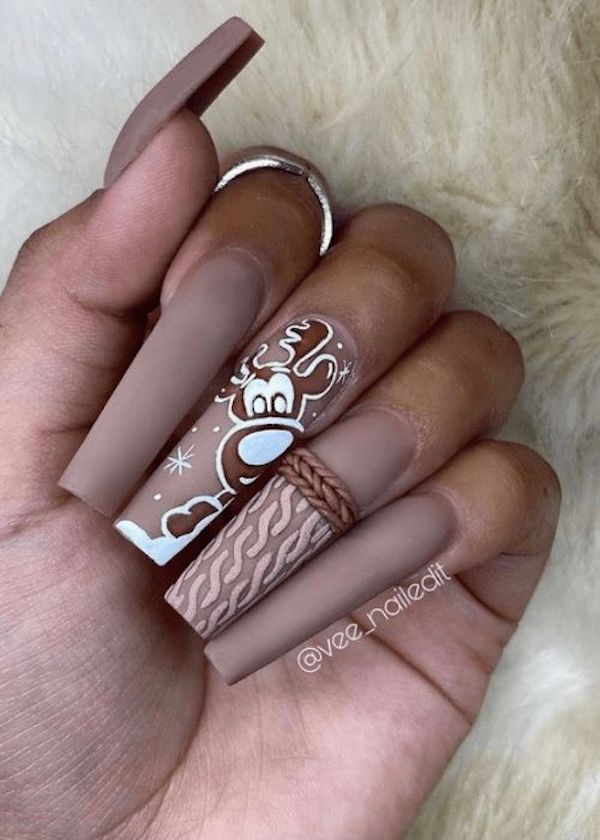 Spooky Disney Acrylic And Neon Christmas Nail