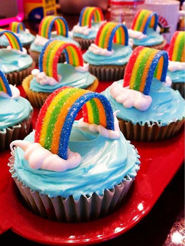 rainbow cupcakes for christmas creative food ideas, christmas rainbow cupcakes