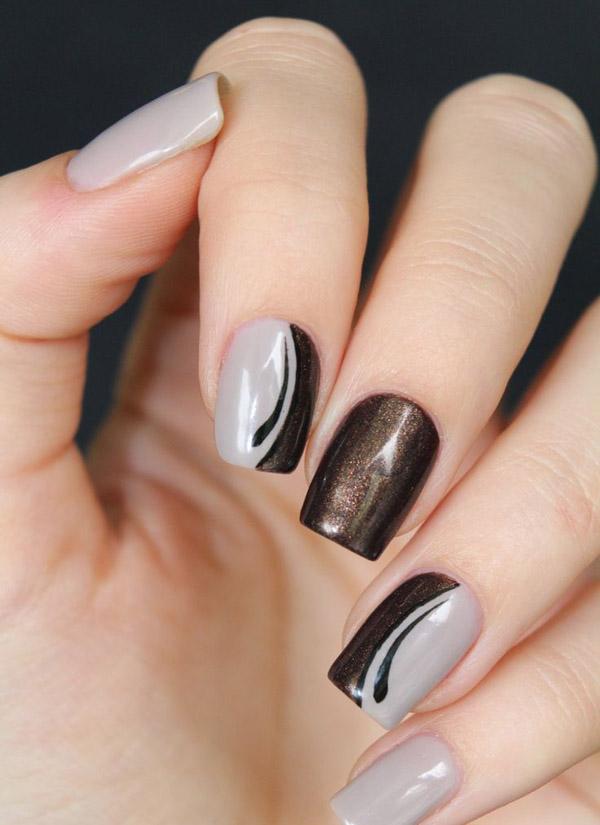 gray and black nail designs