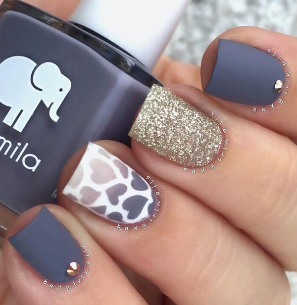 40+ Grey Nails Design Ideas - The Glossychic | Grey nail designs, Silver  nails, Gray nails