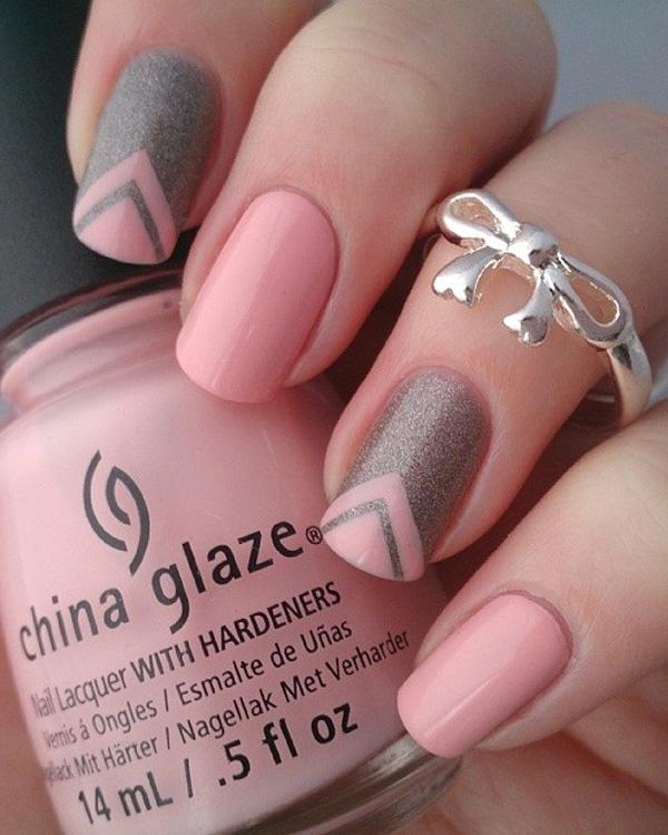 Pink and grey-dients nail art | OrdinaryMisfit