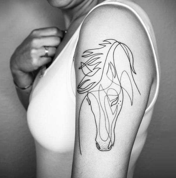 Horse outline tattoo