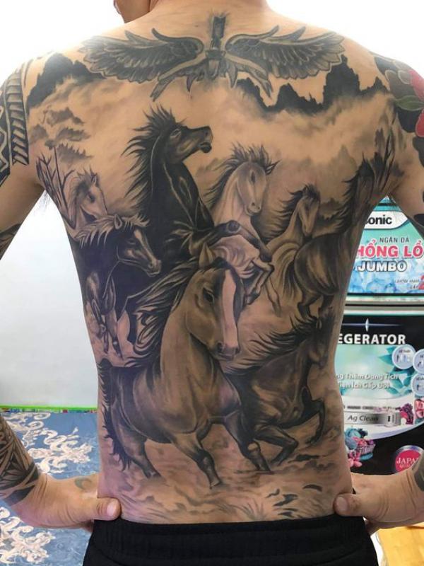 Horses back tattoo