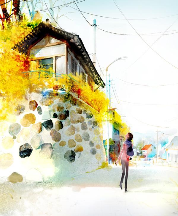 Hyundai MOBIS monthly magazine cover art illustrations
